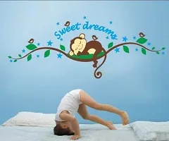 Akki World? Sleeping Monkey Wall Sticker for Decorative Wall Sticker for Living Room , Bed Room, Kide Room-thumb1