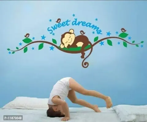 Akki World? Sleeping Monkey Wall Sticker for Decorative Wall Sticker for Living Room , Bed Room, Kide Room-thumb2