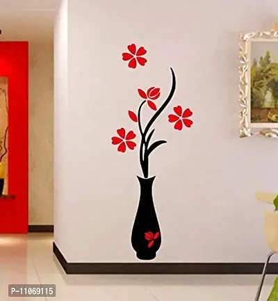 Akki World? Flower Pots Wall Sticker for Decorative Wall Sticker for Living Room , Bed Room, Kide Room