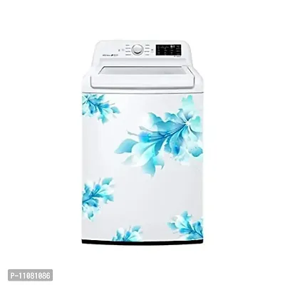 Akki World Shine Blue Corner Floral Washing Machine Sticker (Size :- 22 X 33 inch) Stickers for Washing Machine/Cloth Machine/and All Decorative Stickers