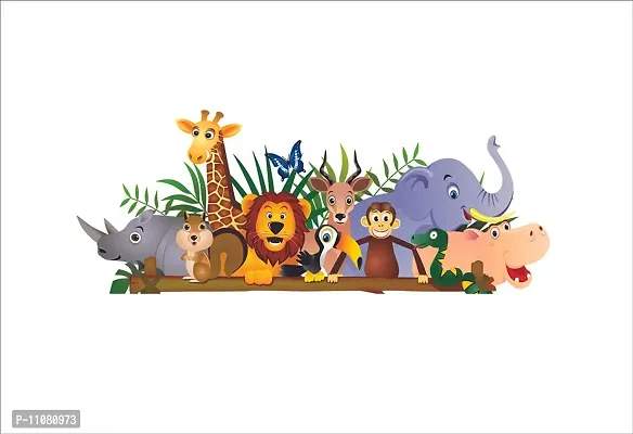 Akki World? Wild Animals Design 2 Wall Sticker for Decorative Wall Sticker for Living Room , Bed Room, Kide Room-thumb2