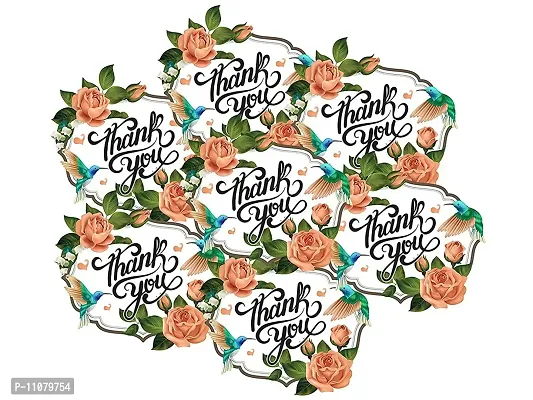 Akki World Bird Roses Thank You Gifts Stickers | Matte Finish Labels/Sticker | 2 Inches Stickers for Gifting Label - (50 Pieces/Labels)