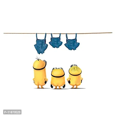 Akki World? Minions with Cloths Wall Sticker for Decorative Wall Sticker for Living Room , Bed Room, Kide RoomFor Childroom ( PVC Vinyl Size 56 cm X 46CM )-thumb2