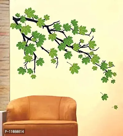 Akki World? Green Leaf Wall Sticker for Decorative Wall Sticker for Living Room , Bed Room, Kide Room Size 56 X 61 cm