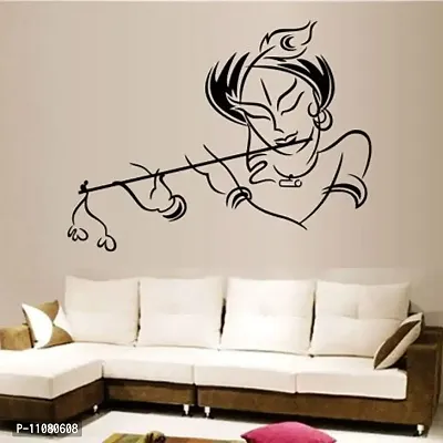 Akki World? Shree Krishna Black Wall Sticker for Decorative Wall Sticker for Living Room , Bed Room, Kide Room