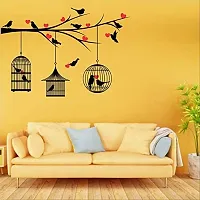 SRGindia 'Love Birds with Hearts' Wall Sticker (Vinyl, 50 cm x 5 cm x 0.99 cm), Multicolour-thumb3
