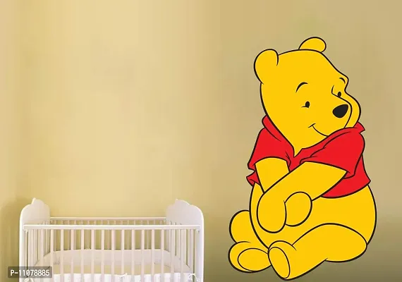 Akki World? Cute Pooh Bear Cartoon Wall Sticker for Decorative Wall Sticker for Living Room , Bed Room, Kide Room