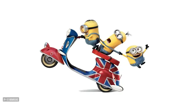 Akki World? Scooter Minions Wall Sticker for Decorative Wall Sticker for Living Room , Bed Room, Kide Room-thumb0