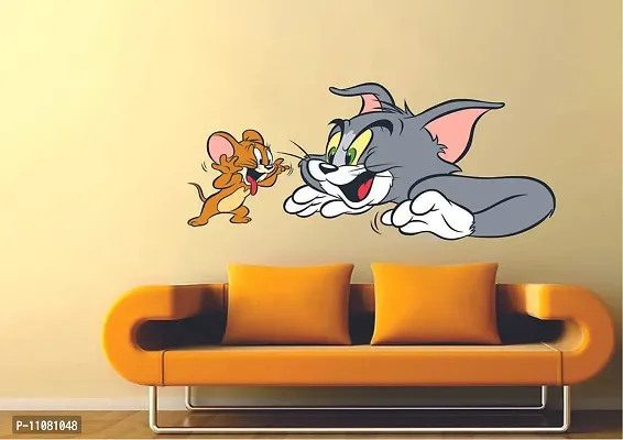 Akki World? Tom & Jerry Design 2 Wall Sticker for Decorative Wall Sticker for Living Room , Bed Room, Kide Room