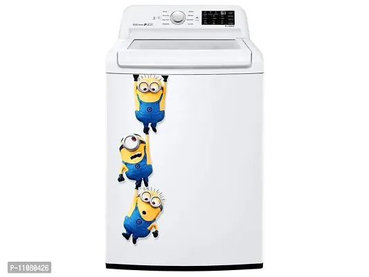 Akki World Minions Climbing Washing Machine Sticker (Size :- 22 X 33 inch) Stickers for Washing Machine/Cloth Machine/and All Decorative Stickers-thumb0