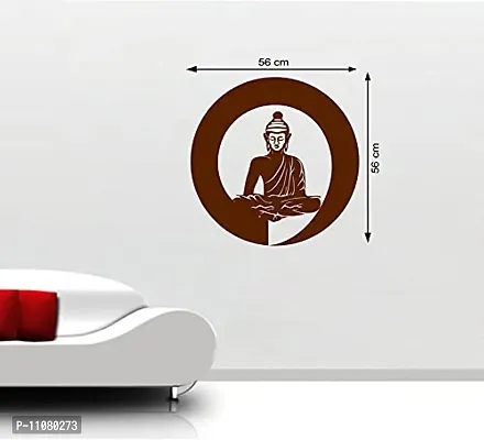 Akki World Brown Meditation Buddha Wall Sticker-thumb3