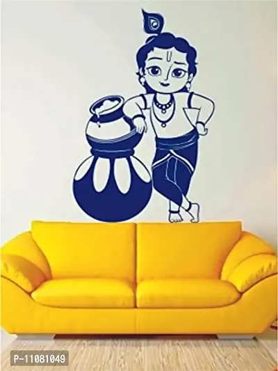 Akki World? Kanha with Butter pots Decoration Wall Sticker for Decorative Wall Sticker for Living Room , Bed Room, Kide Room Size 56 X 61 cm