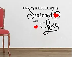 Akki World This Kitchen is Seasoned with Love Kitchen Wall Sticker (Oil Proof, Water Proof) Vinyl Wall Sticker-thumb1