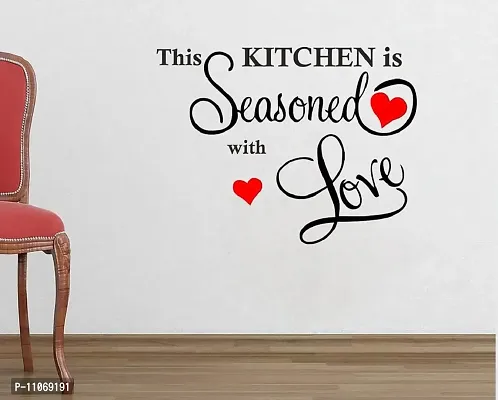 Akki World This Kitchen is Seasoned with Love Kitchen Wall Sticker (Oil Proof, Water Proof) Vinyl Wall Sticker-thumb2