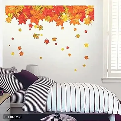 Akki World? Colorefull Flowers with Leaf Wall Sticker for Decorative Wall Sticker for Living Room , Bed Room, Kide Roomfor Couple Bedroom PVC Vinyl, 56 cm x 61 cm