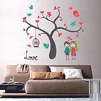 Akki World? Animated Couple Tree Wall Sticker for Decorative Wall Sticker for Living Room , Bed Room, Kide Room-thumb1