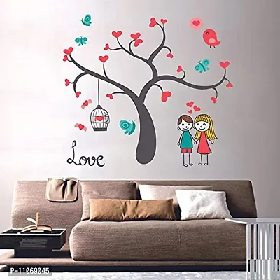 Akki World? Animated Couple Tree Wall Sticker for Decorative Wall Sticker for Living Room , Bed Room, Kide Room-thumb2