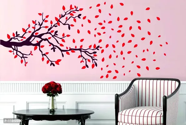 Akki World? Wind Tree with Leaf Wall Sticker for Decorative Wall Sticker for Living Room , Bed Room, Kide Room Size 56CM X 61CM