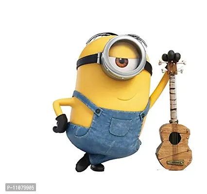 Akki World? Minions with Guiter Wall Sticker for Decorative Wall Sticker for Living Room , Bed Room, Kide Room-thumb0