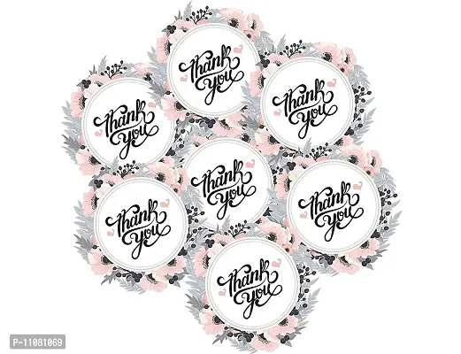 Akki World English Roses Thank You Gifts Stickers | Matte Finish Labels/Sticker | 2 Inches Stickers for Gifting Label - (50 Pieces/Labels)-thumb0