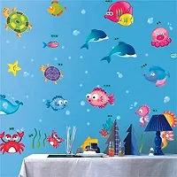 Akki World? Water Animal Thinks Couple Bedroom Wall Sticker for Decorative Wall Sticker for Living Room , Bed Room, Kide Room Size - 56CM X 61CM-thumb1