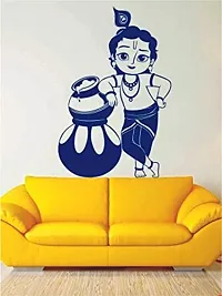 Akki World? Kanha with Butter pots Decoration Wall Sticker for Decorative Wall Sticker for Living Room , Bed Room, Kide Room Size 56 X 61 cm-thumb1