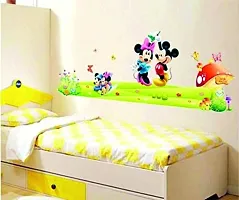 Akki World? Micky & Mouse Will enjoing Beautifull Wall Sticker for Decorative Wall Sticker for Living Room , Bed Room, Kide Room Size 56 cm X 61 cm-thumb1