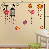 Akki World? Yellow and Black Flower Lamp Wall Sticker for Decorative Wall Sticker for Living Room , Bed Room, Kide Room-thumb2