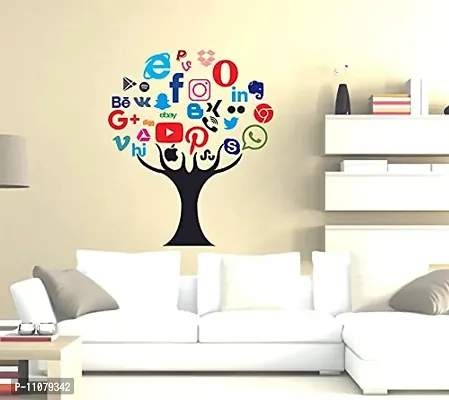 Akki World? Social Media Tree Wall Sticker for Decorative Wall Sticker for Living Room , Bed Room, Kide Room-thumb2