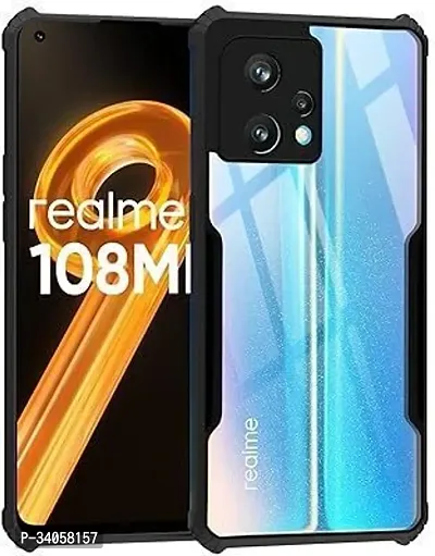 Classic Black Plastic Back Cover For Realme-9 4G-thumb0