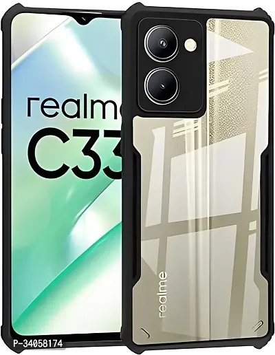 Classic Black Plastic Back Cover For Realme C33