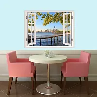 Wall Stickers for Bedroom Kitchen Home Decor Window Illusion (22X30Inches)-thumb1