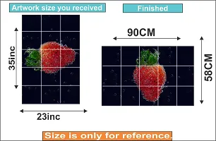 Waterproof Kitchen Strawberry in Water Wallpaper/Wall Sticker Multicolour - Kitchen Wall Coverings Area ( 90Cm X 58Cm )-thumb3