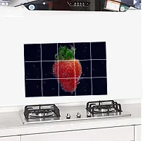 Waterproof Kitchen Strawberry in Water Wallpaper/Wall Sticker Multicolour - Kitchen Wall Coverings Area ( 90Cm X 58Cm )-thumb1