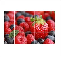 Waterproof Kitchen strawberry Wallpaper/Wall Sticker Multicolour - Kitchen Wall Coverings Area ( 90Cm X 58Cm )-thumb2