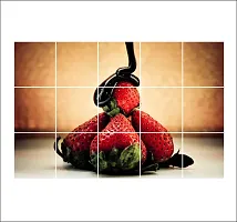 Waterproof Kitchen Strawberry Wallpaper/Wall Sticker Multicolour - Kitchen Wall Coverings Area ( 90Cm X 58Cm )-thumb2