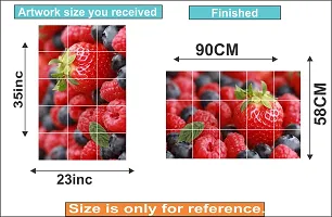 Waterproof Kitchen strawberry Wallpaper/Wall Sticker Multicolour - Kitchen Wall Coverings Area ( 90Cm X 58Cm )-thumb3