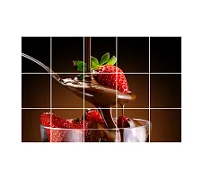 Waterproof Kitchen  Chocolate Strobbery Wallpaper/Wall Sticker Multicolour - Kitchen Wall Coverings Area ( 60Cm X 91Cm )-thumb2