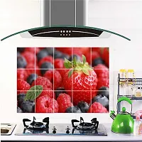 Waterproof Kitchen strawberry Wallpaper/Wall Sticker Multicolour - Kitchen Wall Coverings Area ( 90Cm X 58Cm )-thumb1