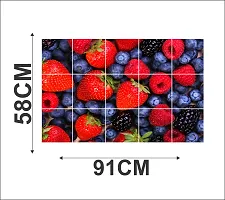 Waterproof Kitchen Strawberry and Berries Wallpaper/Wall Sticker Multicolour - Kitchen Wall Coverings Area ( 59Cm X 91Cm )-thumb3