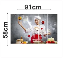 Waterproof Kitchen Abstract Decorative Wallpaper/Wall Sticker Multicolour - Kitchen Wall Coverings Area ( 58Cm X 91Cm )-thumb3