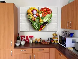 Waterproof Kitchen Vegetables are good for heart wall sticker Wallpaper/Wall Sticker Multicolour - Kitchen Wall Coverings Area (61Cm X92Cm)-thumb1