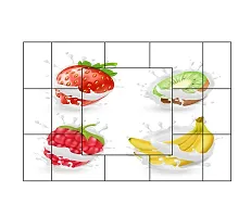 Waterproof Kitchen Fruits with milk wall sticker Wallpaper/Wall Sticker Multicolour - Kitchen Wall Coverings Area (61Cm X92Cm)-thumb2