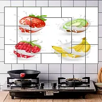 Waterproof Kitchen Fruits with milk wall sticker Wallpaper/Wall Sticker Multicolour - Kitchen Wall Coverings Area (61Cm X92Cm)-thumb1