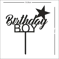 Birthday Boy Cake Topper, Happy Birthday Cake Decoration Item, Special Cake Decoration For Kids Wife Husband Friend Cousin - Pack Of 1 (Black)-thumb3