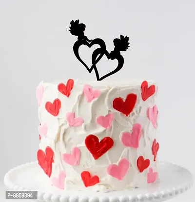 Heart Cake Topper - Valentine Special To Celebrate A Special Day Party Cake Decorations