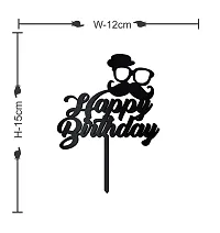 Moustache Happy Birthday Cake Topper For Men-thumb2