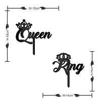 2 Pcs Queen And King Crown Cake Topper To Celebrate A Special Day Party Cake Decorations-thumb2