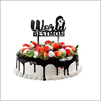 World Best Mom Cake Topper, Cake Decoration Item, Special Cake Decoration For Kids Wife Husband Friend Cousin - Pack Of 1-thumb2