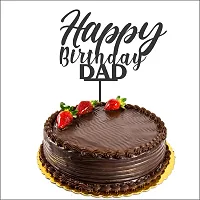 Happy Birthday Dad Cake Topper, Happy Birthday Cake Decoration Item, Special Cake Decoration For Kids Wife Husband Friend Cousin - Pack Of 1 (Black)-thumb2